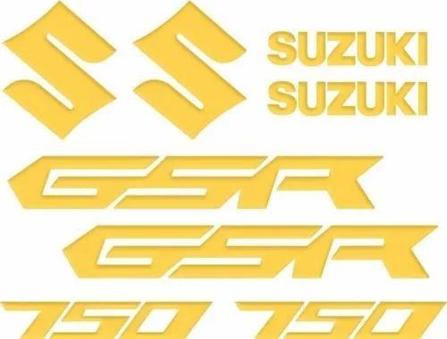 Imagem de Adesivo Faixa Lateral Resinado Suzuki Gsr 750 Kit Amarelo