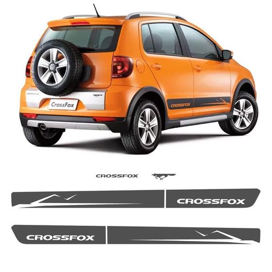 Imagem de Adesivo Faixa Lateral Volkswagen Crossfox 2010 2011 Grafite