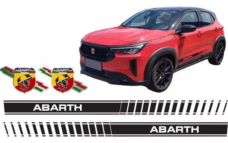 Imagem de Adesivo Fiat Pulse Abarth 2023 Faixa Lateral + Emblemas