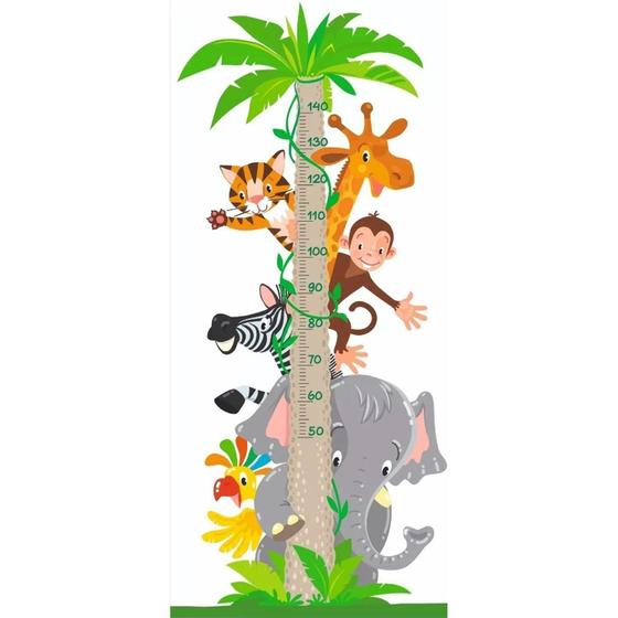 Imagem de Adesivo Fita Métrica Girafa Medir Criança Pediatra Creche Jardim
