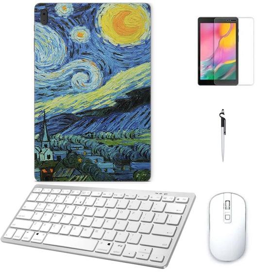 Imagem de Adesivo Galaxy Tab S8 SM-X7068 Noite Estrelada/Tecl/Mou/Can/Pel Branco