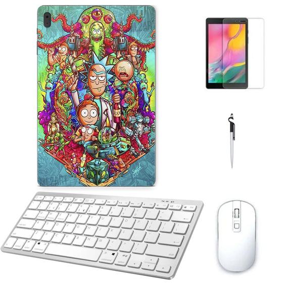 Imagem de Adesivo Galaxy Tab S8 SM-X7068 Rick Morty /Tecl/Mou/Can/Pel Branco