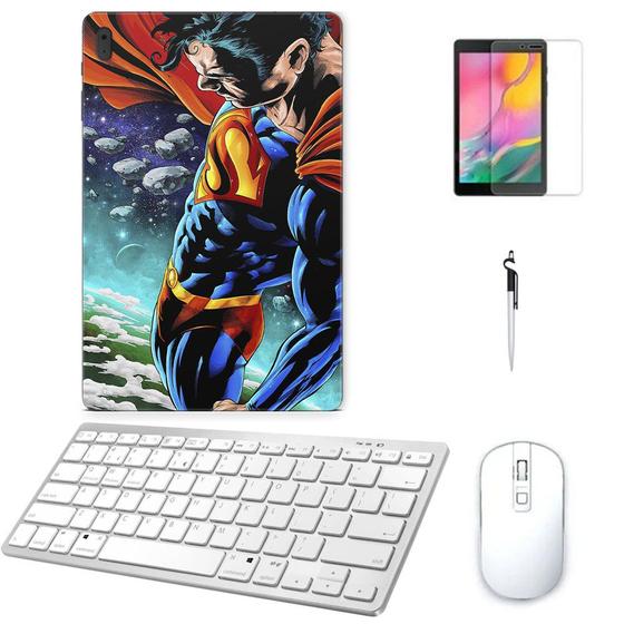 Imagem de Adesivo Galaxy Tab S8 SM-X7068 Super Homem 1 /Tecl/Mou/Can/Pel Branco