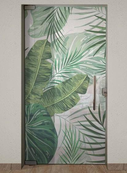 Imagem de Adesivo Jateado Impresso Folhas Tropical-73X210Cm