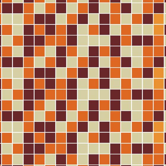 Imagem de Adesivo Lavável Azulejo Pastilhas Em Tons De laranja marrom Bege E Branco Para Cozinha