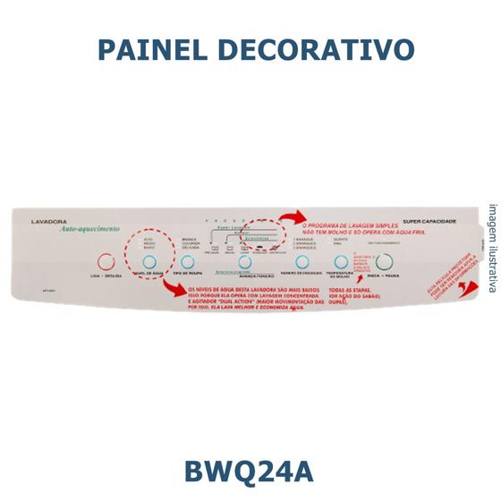 Imagem de Adesivo Membrana Painel Decorativo lavadora BWQ24A