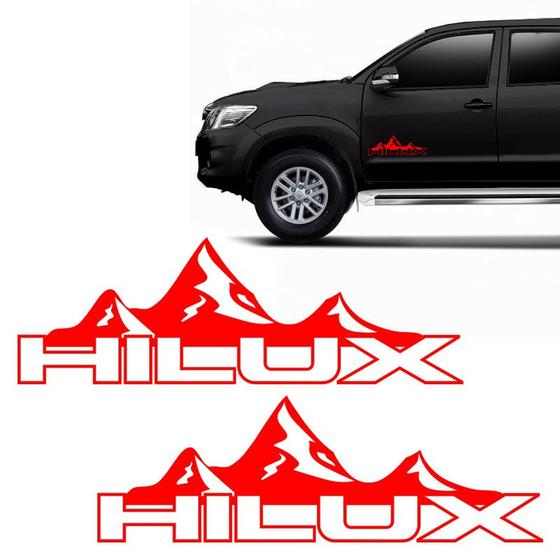 Imagem de Adesivo Montanha Toyota Hilux 2012/ Emblema Lateral Vermelho