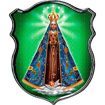 Imagem de Adesivo Nossa Senhora Aparecida Resinado Contorno Cromado Universal Nk-130924