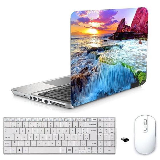 Imagem de Adesivo Notebook 13,3" Oceano Teclado Mouse Branco