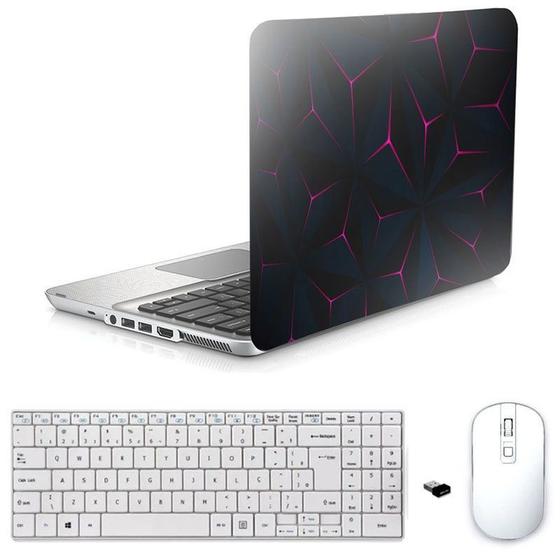 Imagem de Adesivo Notebook 13,3" Poligonal Teclado Mouse Branco