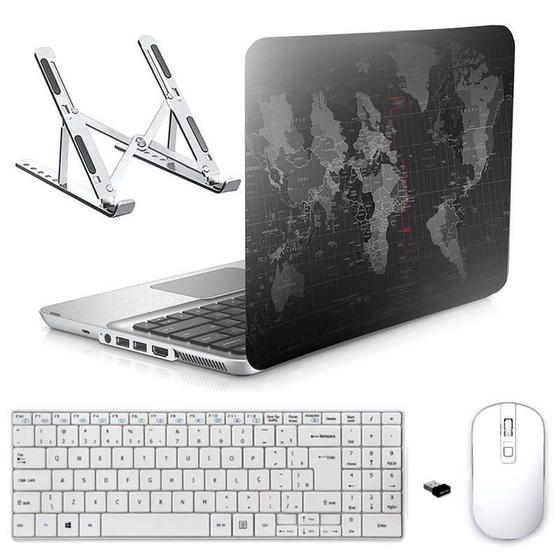 Imagem de Adesivo Notebook 15" Mapa Mundi/Sup/Tecl/Mouse Branco