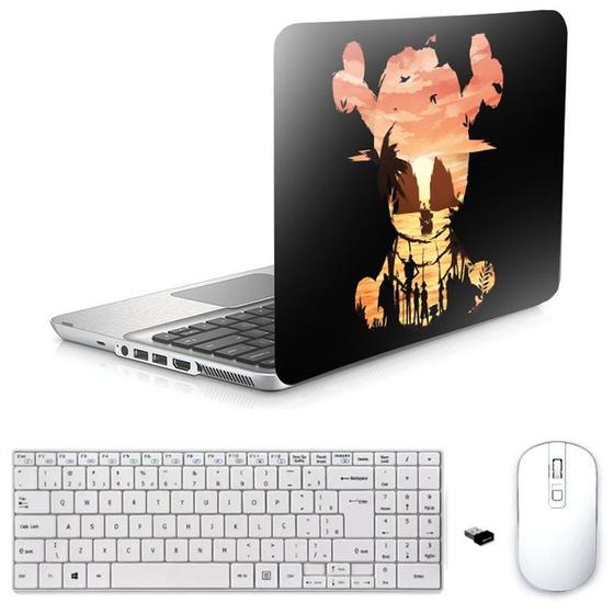 Imagem de Adesivo Notebook 15" One Piece Teclado Mouse Branco