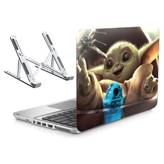 Imagem de Adesivo Notebook 15" Wide Baby Yoda e Suporte