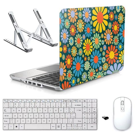 Imagem de Adesivo Notebook 15,6" Flores D2/Sup/Tecl/Mouse Branco