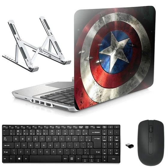 Imagem de Adesivo Notebook 17" Capitão/Sup/Tecl/Mouse Preto