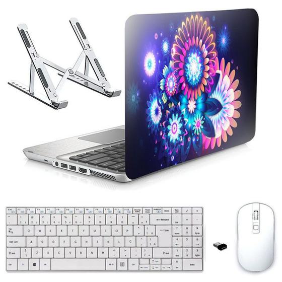 Imagem de Adesivo Notebook Asus 14" Flores D1/Sup/Tecl/Mou Branco