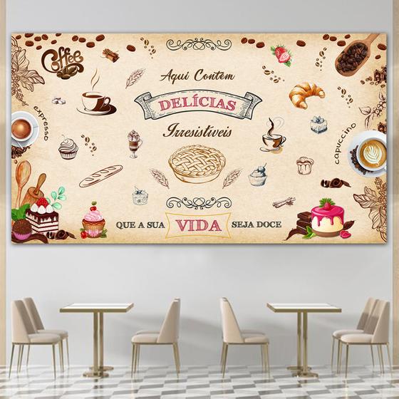 Adesivo Painel Papel Parede Cafeteria Padaria - Café Doce Menor preço em Adesivo Painel Papel Parede Cafeteria Padaria - Café Doce