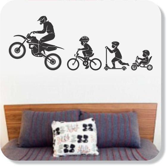 Adesivo Papel De Parede Quarto Sala Evolução Motocross Moto Menor preço em Adesivo Papel De Parede Quarto Sala Evolução Motocross Moto