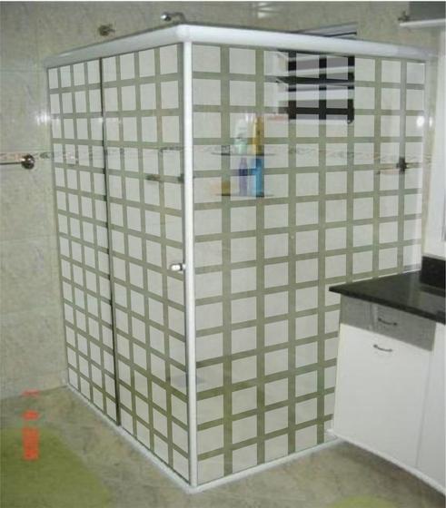 Imagem de Adesivo Para Box de Banheiro Quadriculado Jateado
