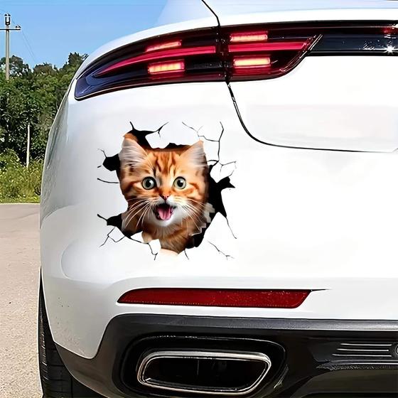 Imagem de Adesivo para Carro Buraco Falso Gato