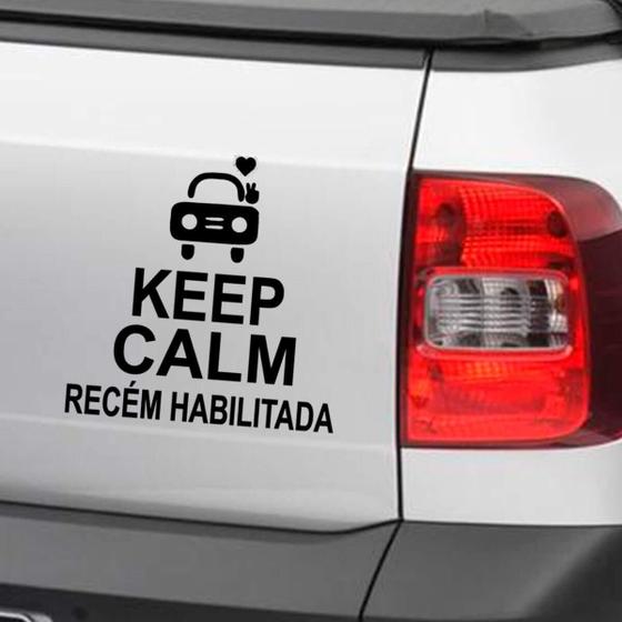 Imagem de Adesivo Para Carro Keep Calm Recém Habilitada-P 15X15Cm