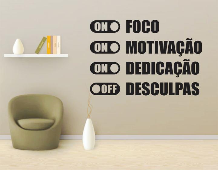 Imagem de Adesivo Para Empresas Frases Coorporativas Foco Dedicação