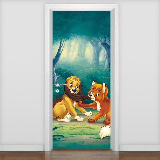 Imagem de Adesivo Para Porta Infantil O Cão E A Raposa 2 - 215x80cm