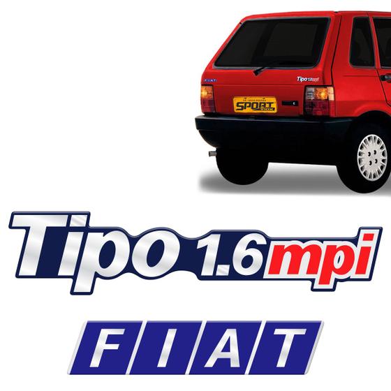 Imagem de Adesivo Para Tipo 1.6 Mpi + Fiat Emblemas Resinados Genérico