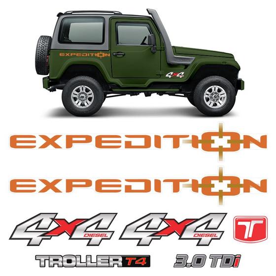 Imagem de Adesivo Para Troller Expedition 4x4 2011 Laranja Genérico