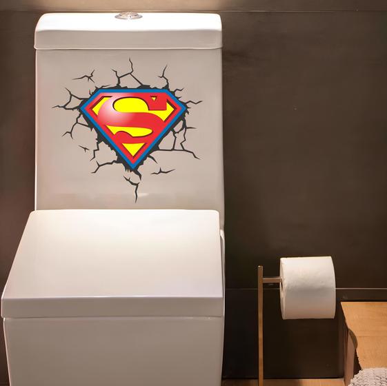 Imagem de Adesivo para Vaso Sanitário Símbolo Super Man