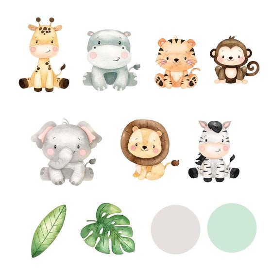 Adesivo Parede Bichinhos Infantil Safari Quarto Bebê Cor Verde Pastel Facil Aplicação Menor preço em Adesivo Parede Bichinhos Infantil Safari Quarto Bebê Cor Verde Pastel Facil Aplicação