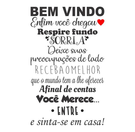 Imagem de Adesivo Parede Decorativo Bem Vindo Motivação Hall 60x100cm