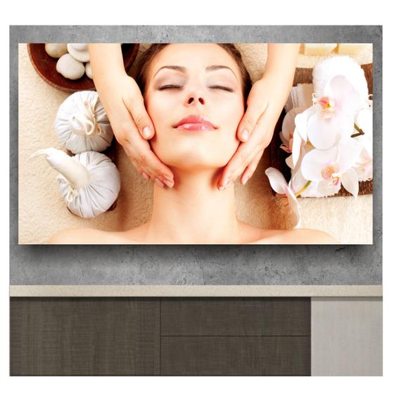 Imagem de Adesivo Parede Estética Mulher Massagem Facial 2x1m Spa S177