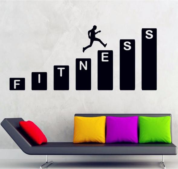 Adesivo Parede Ginástica Academia Fitnes Saúde Vida Saudável Menor preço em Adesivo Parede Ginástica Academia Fitnes Saúde Vida Saudável