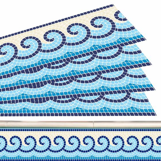 Imagem de Adesivo Piscina Mosaico Ondas Do Mar Azul E Areia 100x20