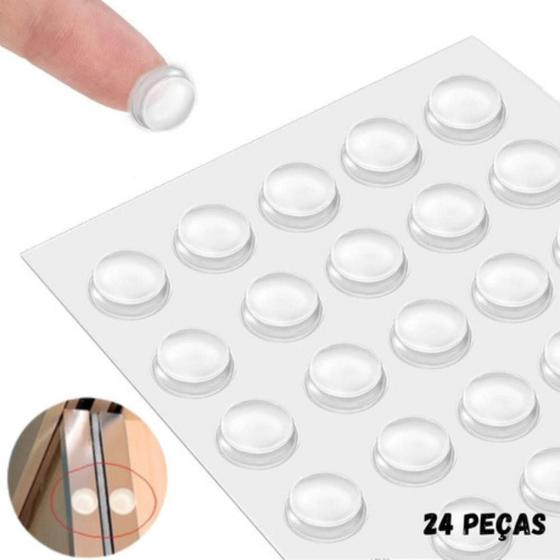 Imagem de Adesivo Protetor Anti Impacto Maçaneta Porta Bater 24pçs 8mm