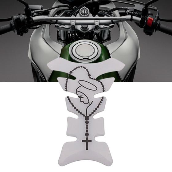 Imagem de Adesivo Protetor De Tanque Tank Pad para Moto Nossa Senhora Branco Kasinski