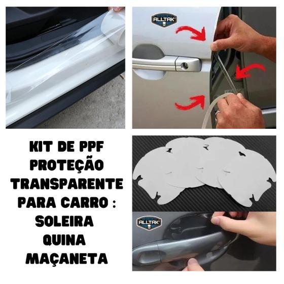 Imagem de Adesivo Protetor Transparente Ppf De Pvc P/ Carro Kit 12 Pçs