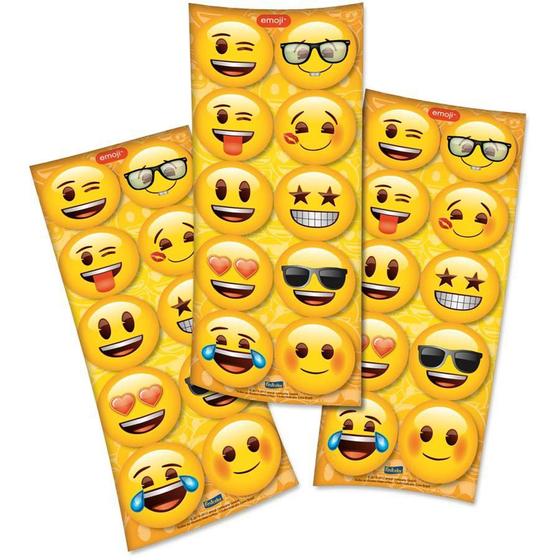 Imagem de Adesivo Redondo Emoji - 30 unidades