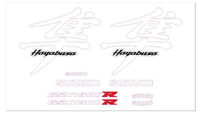 Imagem de Adesivo Refletivo Para Moto Suzuki Hayabusa Branco Resitank