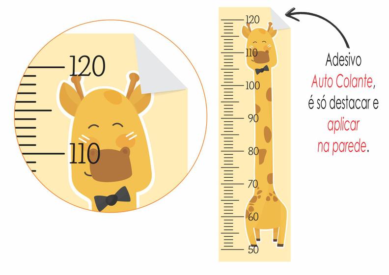 Imagem de Adesivo Régua Do Crescimento Girafa Medir Altura Criança Auto Colante Infantil