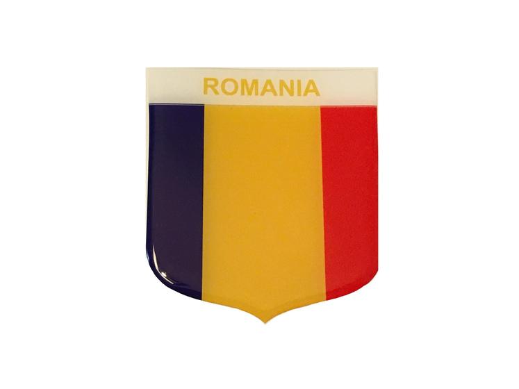 Imagem de Adesivo Resinado Em Escudo Da Bandeira Da Romênia