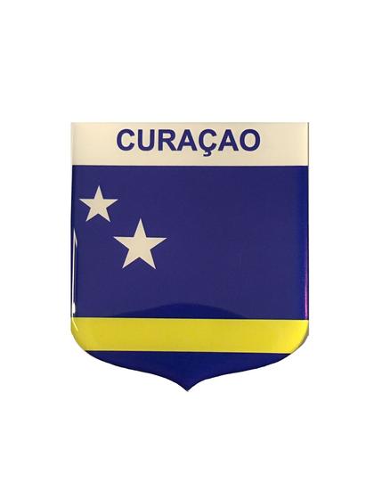 Imagem de Adesivo Resinado Em Escudo Da Bandeira De Curaçao