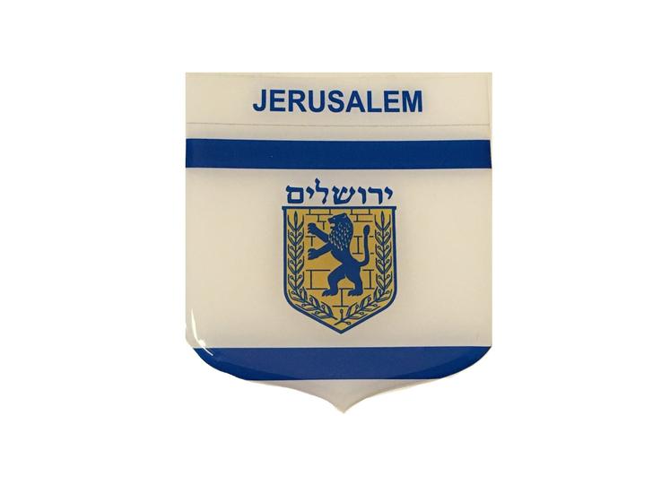 Imagem de Adesivo Resinado Em Escudo Da Bandeira De Jerusalém