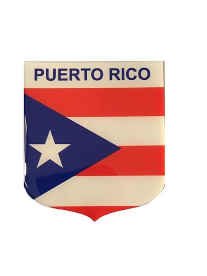 Imagem de Adesivo Resinado Em Escudo Da Bandeira De Porto Rico