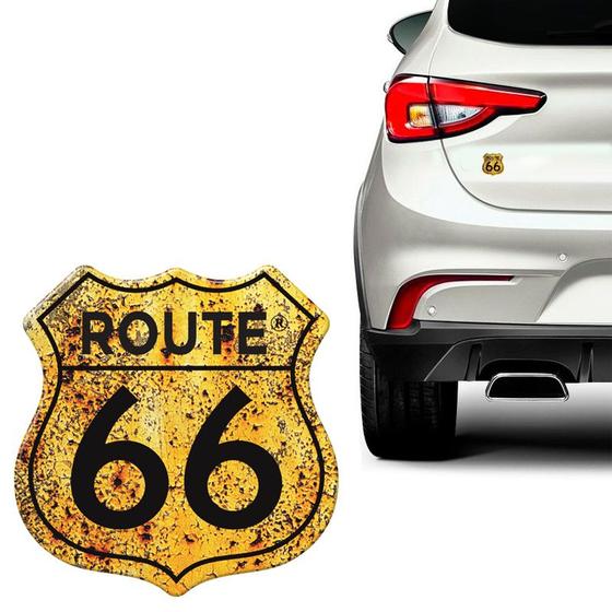 Imagem de Adesivo Route 66 Enferrujado Emblema Universal Resinado