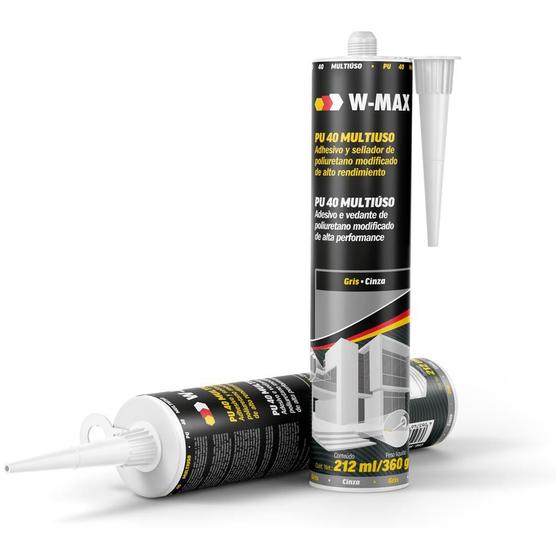 Imagem de Adesivo Selante Cola PU40 Multiuso Cinza 360g/212ml W-MAX