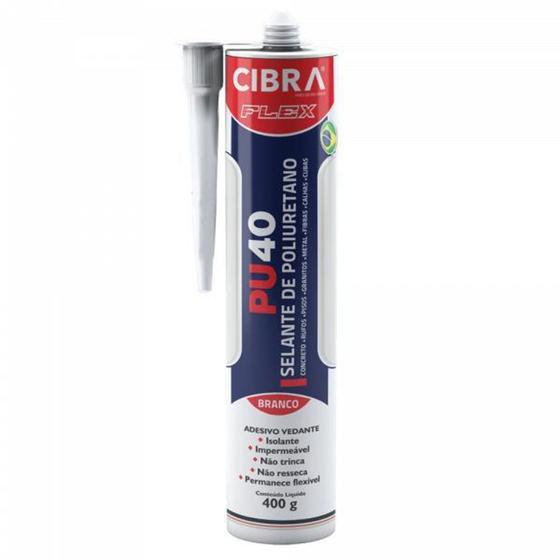 Imagem de Adesivo selante pu 40 400g branco cibra - CIBRA FLEX