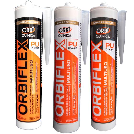 Adesivo Selante Silicone PU Orbiflex 380g Três Cores Revestimentos de Parede Piso Menor preço em Adesivo Selante Silicone PU Orbiflex 380g Três Cores Revestimentos de Parede Piso