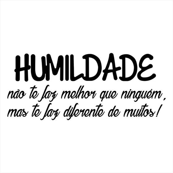 Imagem de Adesivo sem resina plotado 'humildade' preto carro moto caminhão parede casa 30x12,5 cm